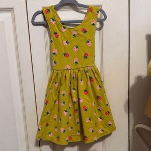 Hanna Andersson Kids Dress with Strawberry Print - Yellow